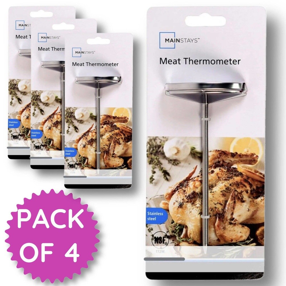 Pack Of 4 Meat Thermometer Meter Reader Round Tempered Glass ￼cooking Steak
